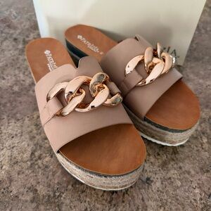 Patrizia Spring Step Women’s 41/10 Comfort Espadrille Wedge Sandal Mangala Tan